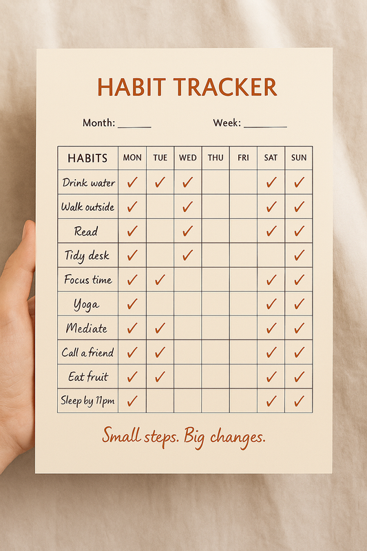 Habit Tracker Printable (A4 & US Letter) – ADHD-friendly Weekly Habit Tracker