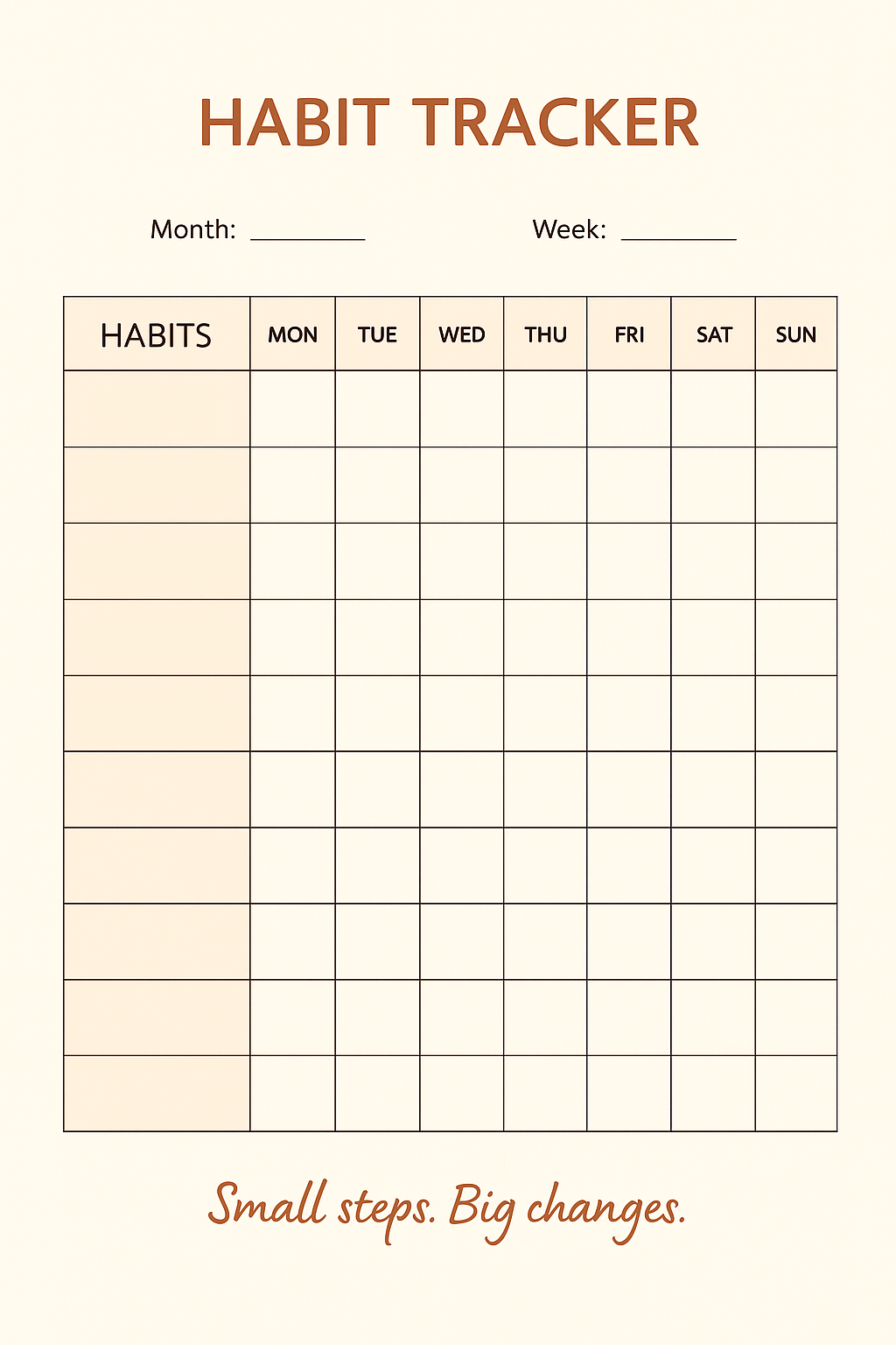 Habit Tracker Printable (A4 & US Letter) – ADHD-friendly Weekly Habit Tracker